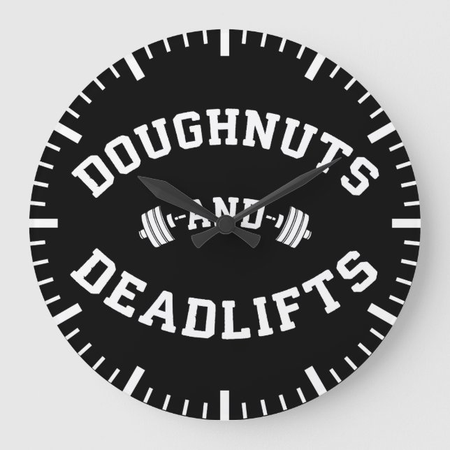 Reloj Redondo Grande Doughnut and Deadlifts - Divertido entrenamiento p (Anverso)