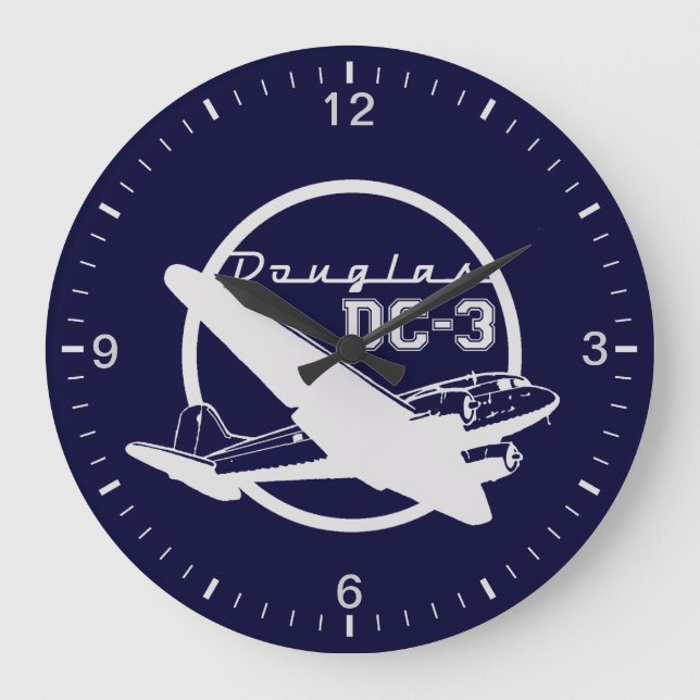 Reloj Redondo Grande Douglas DC-3 (Anverso)