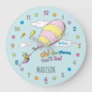 Reloj Redondo Grande Dr. Seuss   Oh, los lugares a los que vas!