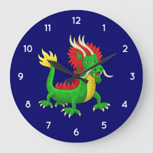 Reloj Redondo Grande Dragón Chino