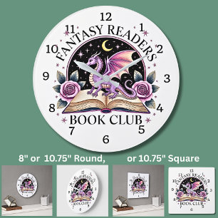 Reloj Redondo Grande Dragón - Club de Lectores de Libros de Fantasía