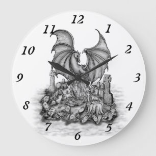 Reloj Redondo Grande Dragón con zombi