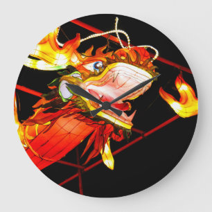 Reloj Redondo Grande Dragón de Fuego Zhulong