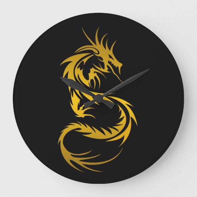 Reloj Redondo Grande Dragón de oro (Anverso)