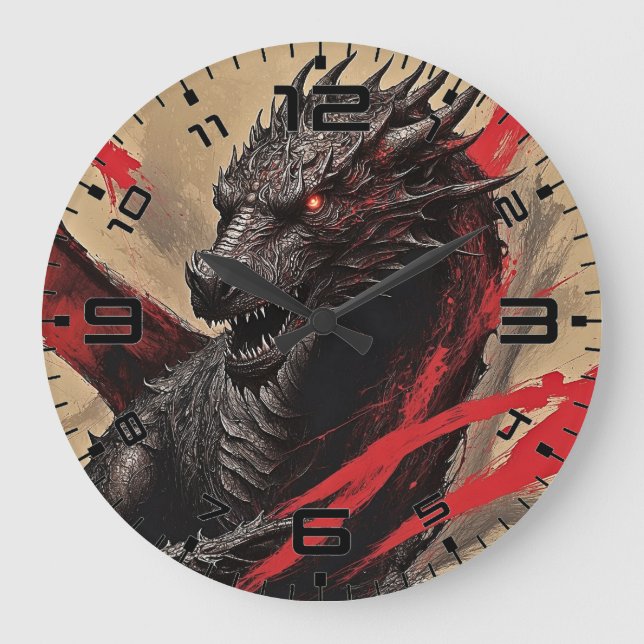 Reloj Redondo Grande Dragon Dreamscape Wall Clock (Anverso)