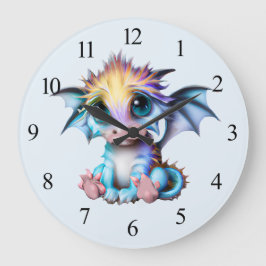 Reloj Redondo Grande Dragón infantil kawaii lindo y adorable