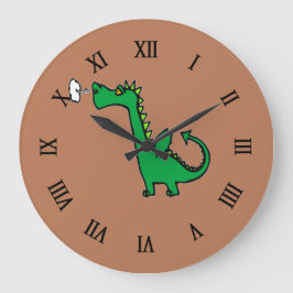 Reloj Redondo Grande Dragón verde respiratorio al aire
