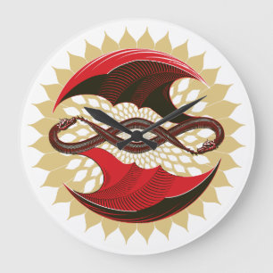 Reloj Redondo Grande Dragones entrelazados