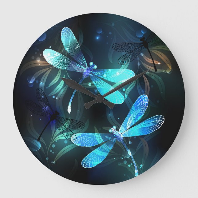 Reloj Redondo Grande Dragonflies (Anverso)