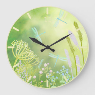 Reloj Redondo Grande dragonfly Meadow