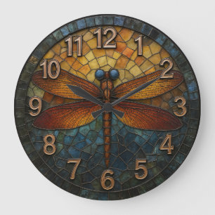 Reloj Redondo Grande Dragonfly nature themed insect art garden style