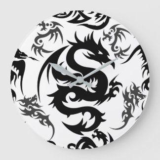 Reloj Redondo Grande Dragons outline pattern 05.b.DOLP01