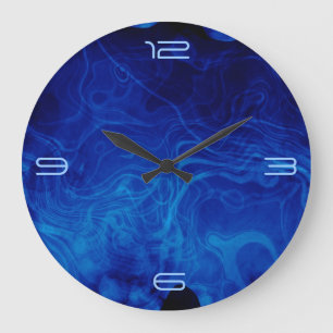 Reloj Redondo Grande Dramatic Abstract Pattern Electric Blue