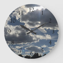 Reloj Redondo Grande Dramatic Storm Clouds Blue Sky