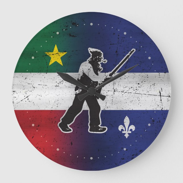 Reloj Redondo Grande Drapeau Québec et Patriote Henri Julien érodé (Anverso)