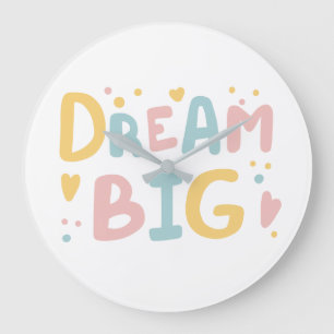 Reloj Redondo Grande Dream Big Pastel Hearts