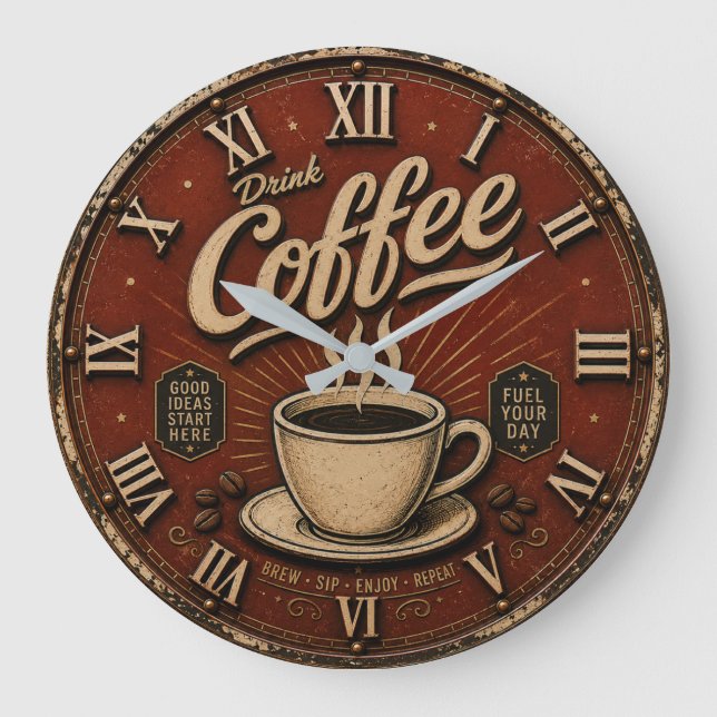 Reloj Redondo Grande Drink Coffee (Anverso)