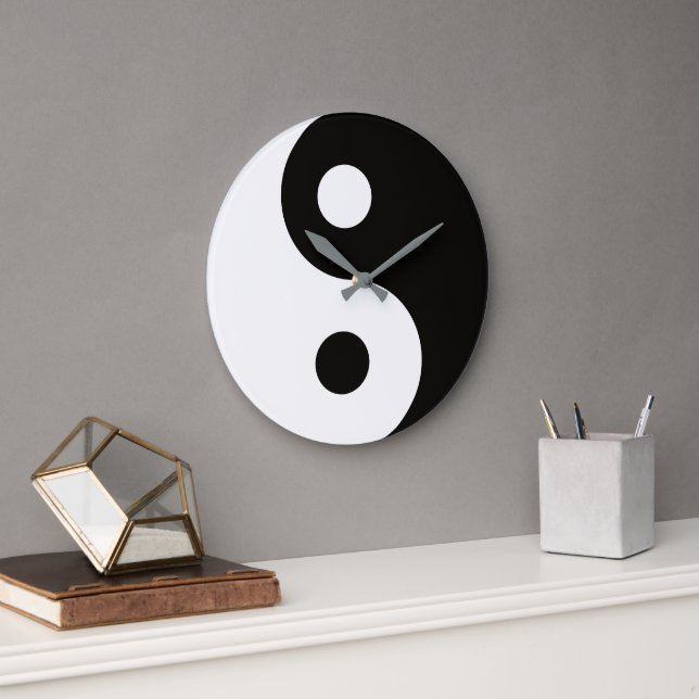 Reloj Redondo Grande Dualidades de Ying Yang (Oficina)