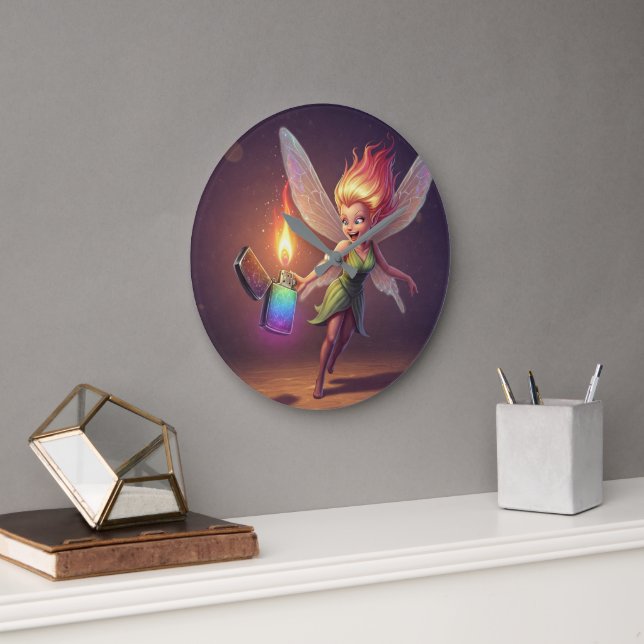 Reloj Redondo Grande Ducha de Hadas Curativas  (Oficina)