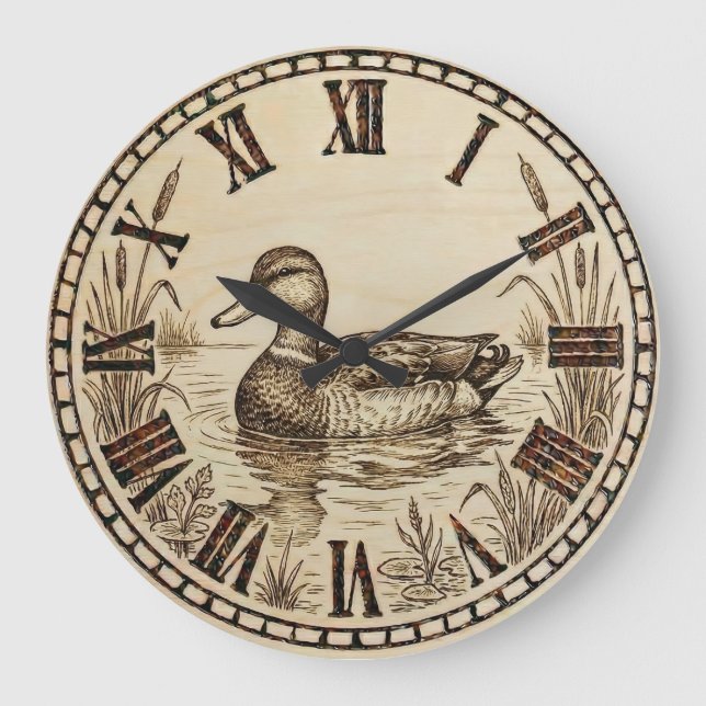 Reloj Redondo Grande Duck Pond Wall Clock  (Anverso)