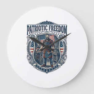 Reloj Redondo Grande Dueño de pequeño negocio patriota