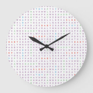 Reloj Redondo Grande Dulce alfabeto de bebé ABCs Colores cálidos y rico