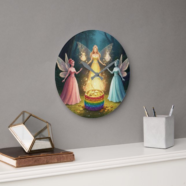 Reloj Redondo Grande Dulce Dreams Fairy Bridal Shower (Oficina)