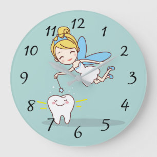 Reloj Redondo Grande Dulce hada de los dientes animada
