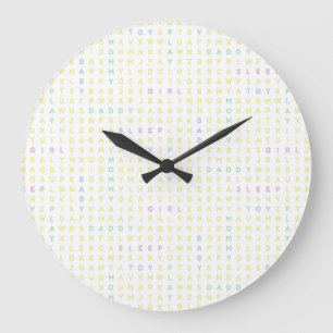 Reloj Redondo Grande Dulce Niña Alphabet ABCs Colores Tradicionales