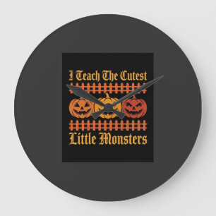 Reloj Redondo Grande Dulce o Truco de Halloween Pequeños Monstruos Cala