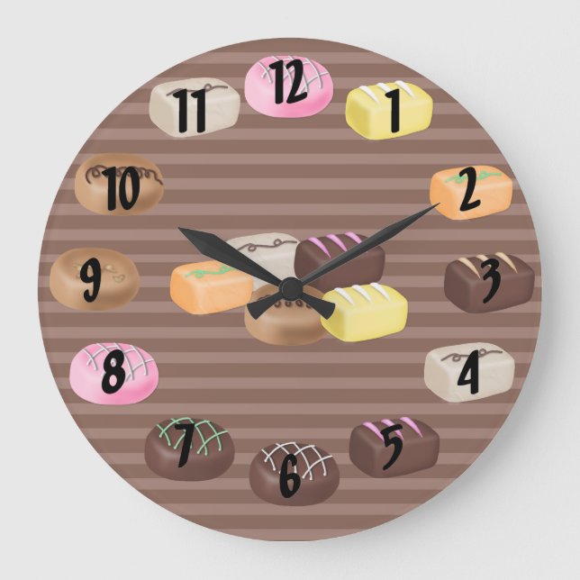Reloj Redondo Grande Dulces de chocolate (Anverso)