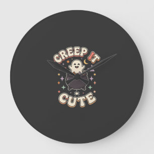 Reloj Redondo Grande Dulces vibras espeluznantes de Halloween