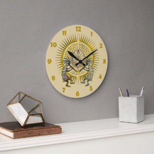 Reloj Redondo Grande Dúo Kokopelli - Hombre En El Maze - Sol 1