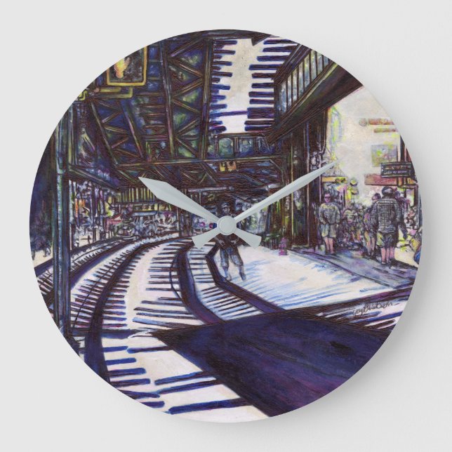 Reloj Redondo Grande Dustar el piano (Anverso)