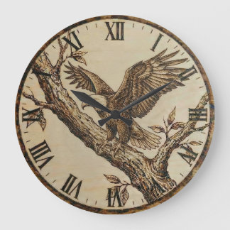 Reloj Redondo Grande Eagle Wall Clock – Woodland Rustic Style