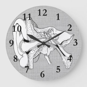 RELOJ REDONDO GRANDE EAR ANATOMY VINTAGE CLOCK