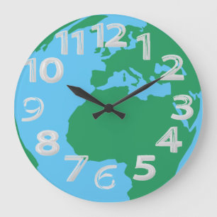 Reloj Redondo Grande Earth globe