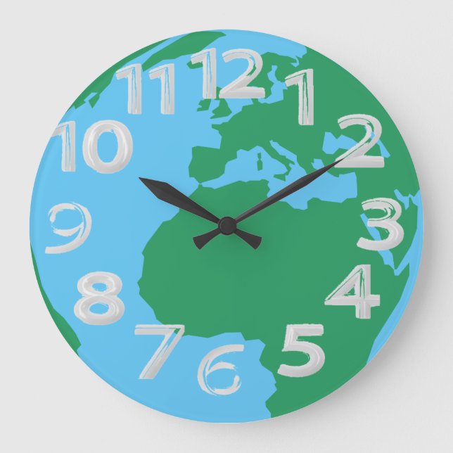 Reloj Redondo Grande Earth globe (Anverso)