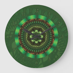 Reloj Redondo Grande Earth Mandala Clock