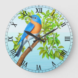 Reloj Redondo Grande Eastern Bluebird in Tree Wall Clock