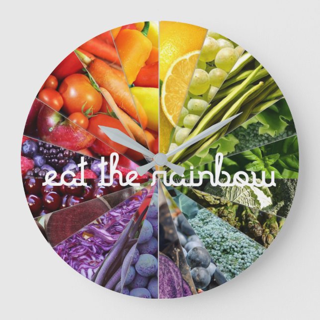 Reloj Redondo Grande Eat the Rainbow (Anverso)