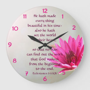 Reloj Redondo Grande Ecclesiastes 3:11 Todo bello en su tiempo
