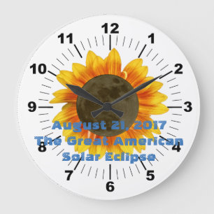 Reloj Redondo Grande Eclipse solar de 2017, edición girasol