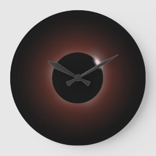 Reloj Redondo Grande Eclipse solar Sol oscuro y luna