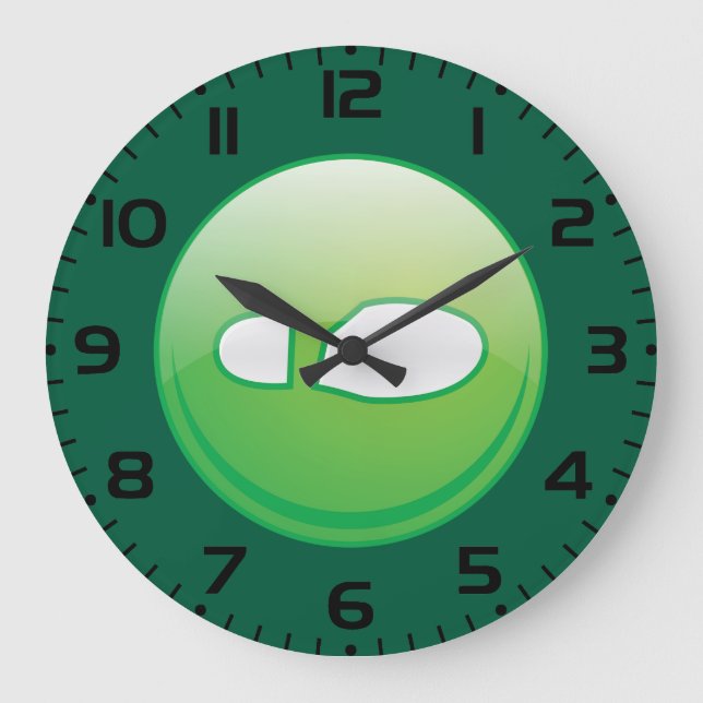 Reloj Redondo Grande Eco-Friendly Green Footprint Icon (Anverso)
