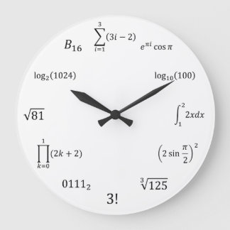 Reloj Redondo Grande Ecuaciones y nociones matemáticas