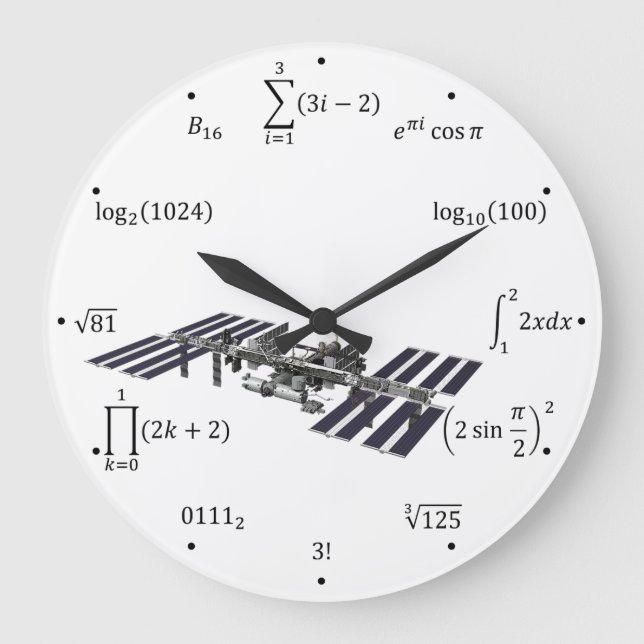 Reloj Redondo Grande Ecuaciones y nociones matemáticas (Anverso)