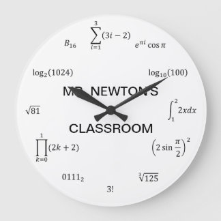 Reloj Redondo Grande Ecuaciones y nociones matemáticas
