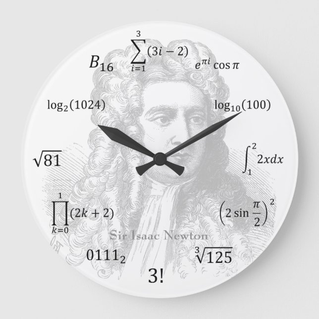 Reloj Redondo Grande Ecuaciones y nociones matemáticas (Anverso)
