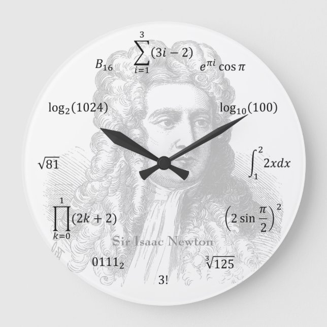 Reloj Redondo Grande Ecuaciones y nociones matemáticas (Anverso)